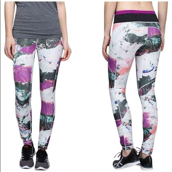 Lululemon Speed Tight III Full-On Luxtreme Pigment Wave Multi / Black / Plum 4 - Picture 2 of 12